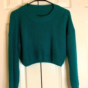 Cropped emerald sweater